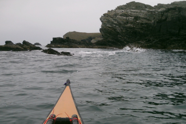 photograph of the coastline between Porth Rhwydau along to Dinas Stack 