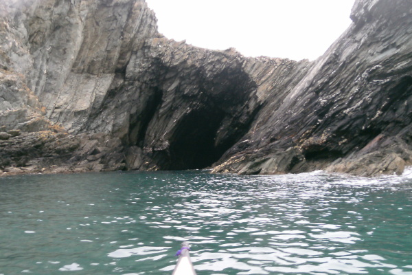 photograph of the coastline between Porth Rhwydau along to Dinas Stack 