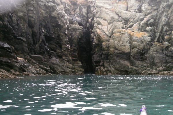 photograph of the coastline between Porth Rhwydau along to Dinas Stack 