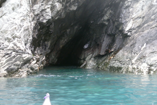 photograph looking into the cave 