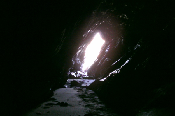 photograph looking out of one of the caves 