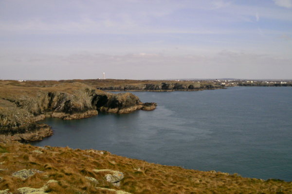 photograph looking east from Dinas Stack 