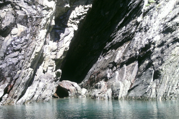 looking into the cave on the right 