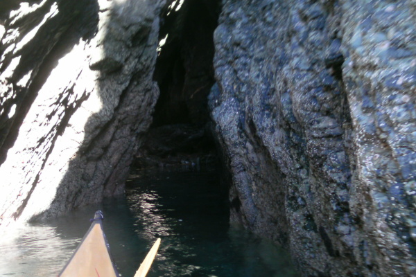 photograph of a sort of cave at the back of Dinas Stack 