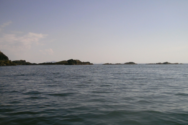 photograph of islands beyond Rhoscolyn Head 