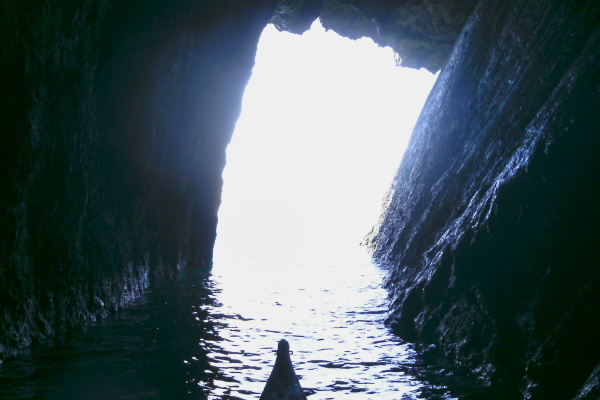 looking out of the cave 