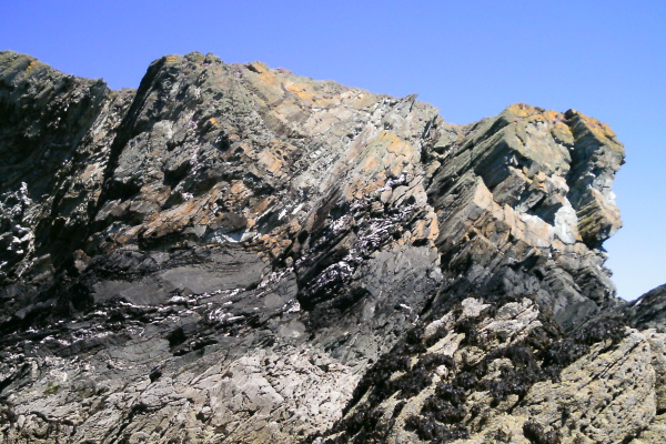 photograph of the coastline between Dinas Stack and Porth Ruffydd 