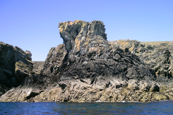 photograph of the coastline between Dinas Stack and Porth Ruffydd 