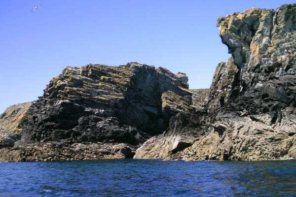 photograph of the coastline between Dinas Stack and Porth Ruffydd 