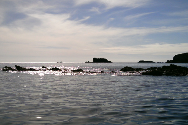 photograph looking across to Rhoscolyn Head with unusual lighting 