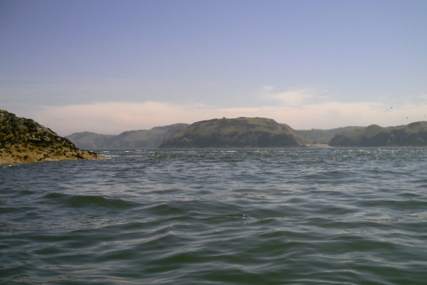 photograph looking across to Llanlleiana Head and Porth Llanlleiana 