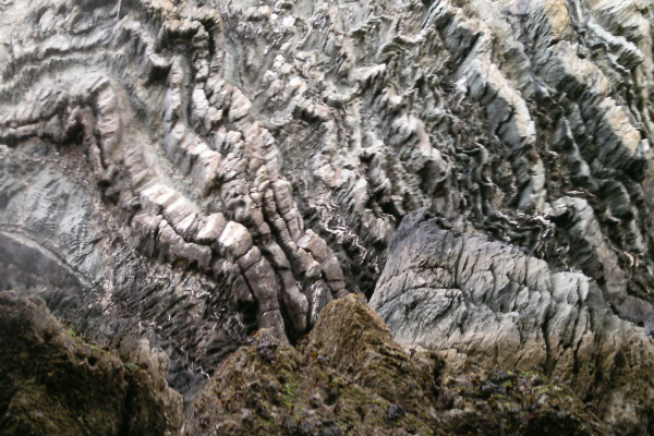 photograph of amazing patterns in the rock wall 