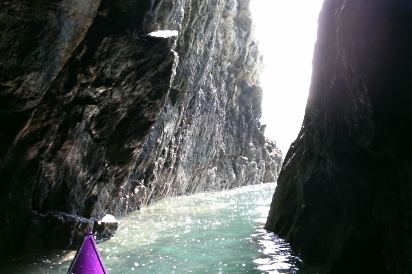 photograph looking out from the cave 