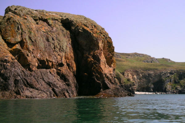 photograph of the coastline south of Carmel Head 