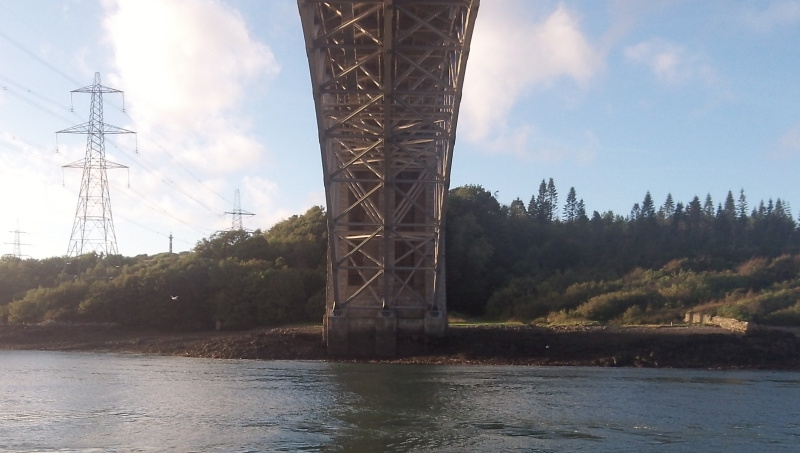 looking up at the Britannia Bridge 