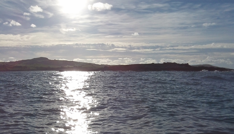 looking west from the entrance to Cemlyn Bay  