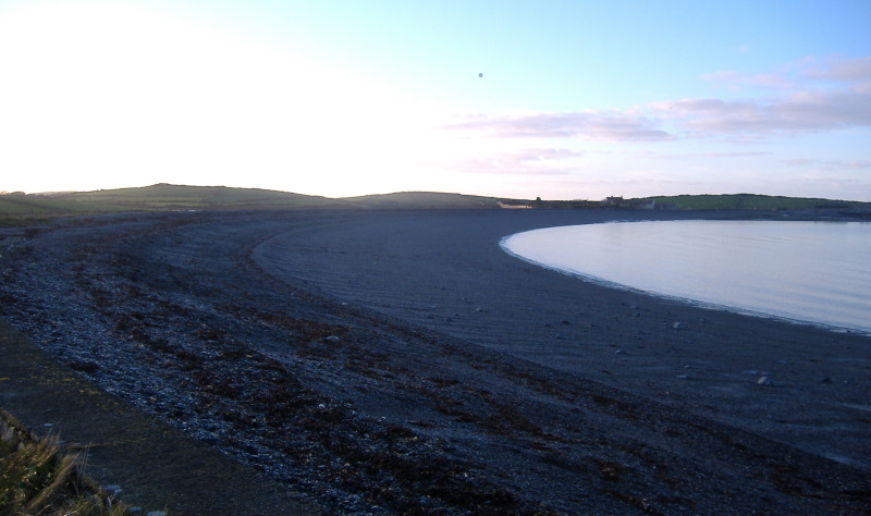 the shingle beach at Cemlyn Bay  