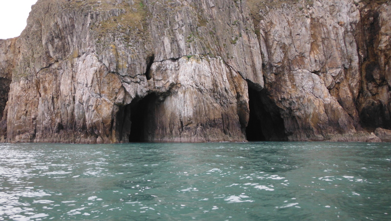 the outside of two caves 