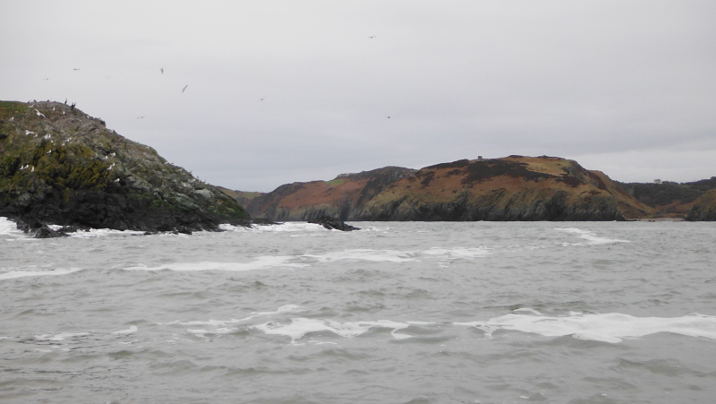 looking across to the mainland and Dinas Gynfor 