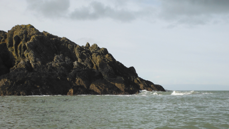 heading round the easterly point of Wylfa Head 