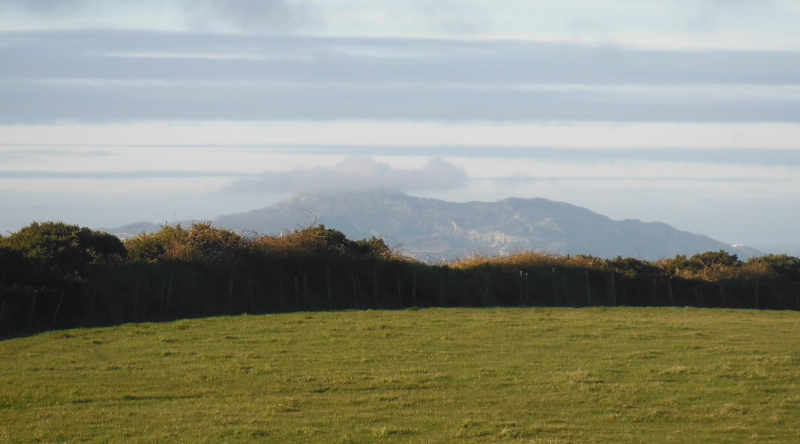 Holyhead mountain with its hat on 