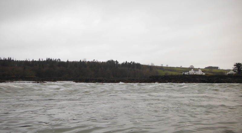 looking across the rapid towards the house 