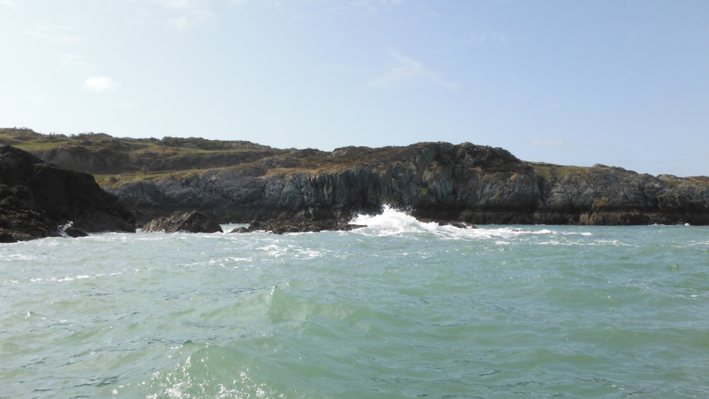  a bit of a swell piling up on the rocks  