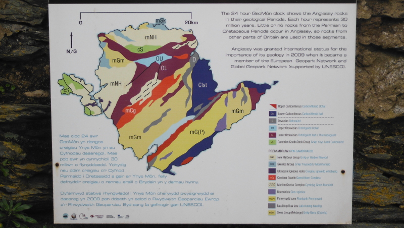  the plaque showing the geology of Anglesey  