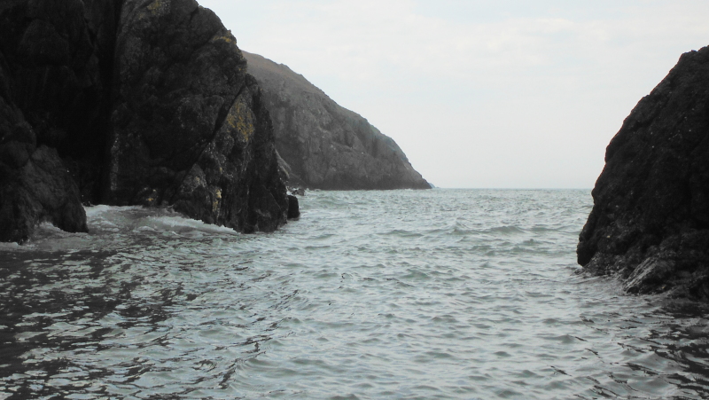  looking out from the gap towards Dinas Gynfor  