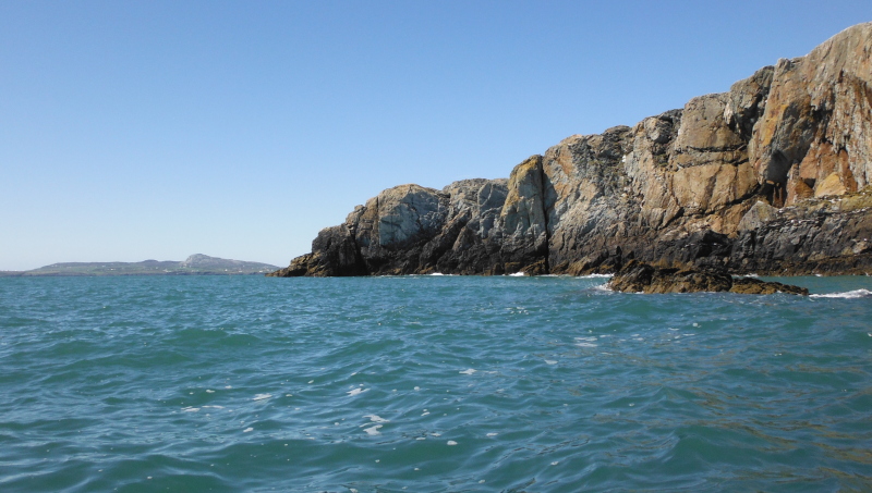  looking along the coast with Holyhead Mountain in the distance  