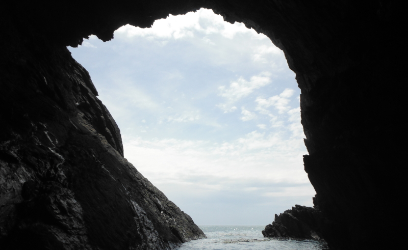  looking out from the cave  