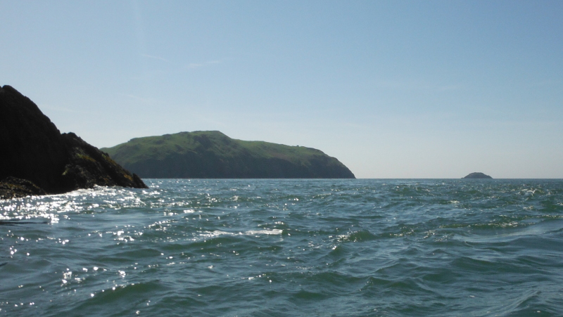  looking west along the coast towards Dinas Gynfor and Middle Mouse  