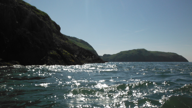  looking west along the coast towards Hell`s Mouth and Dinas Gynfor  