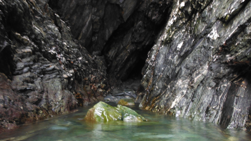  towards the back of the first cave  