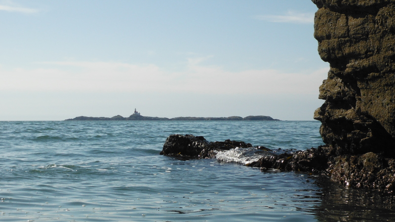  looking out from the cave to the Skerries 