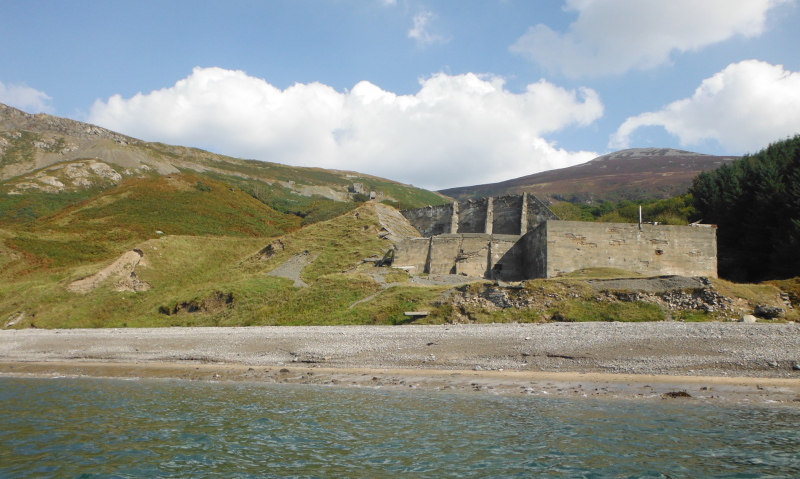  old quarry buildings at the back of the beach 