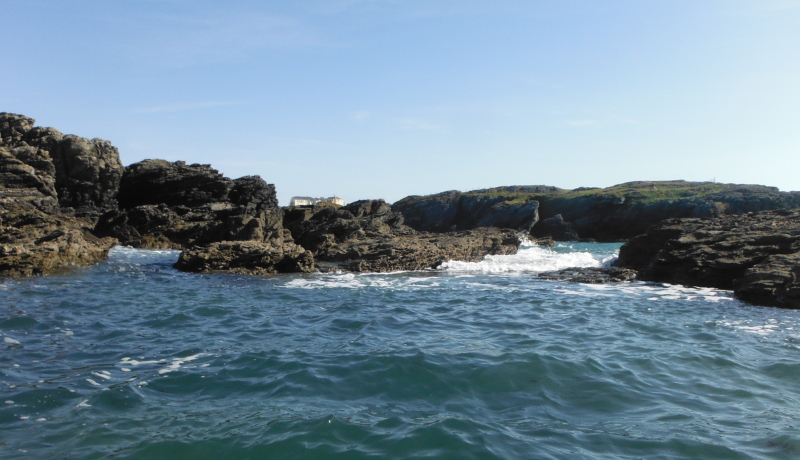  one of the channels through the rocks 