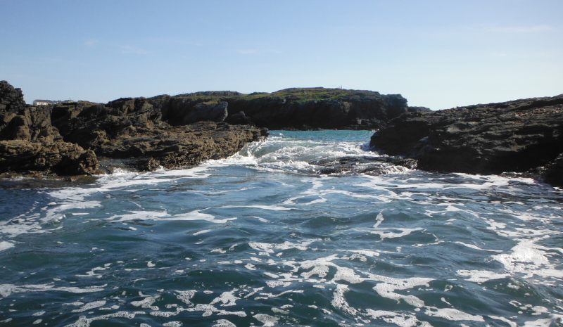  one of the channels through the rocks 