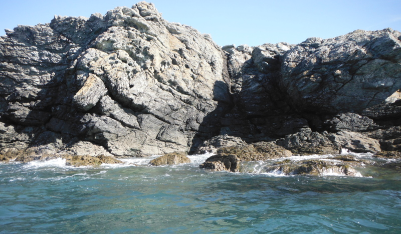  some of the rocks along the coastline 