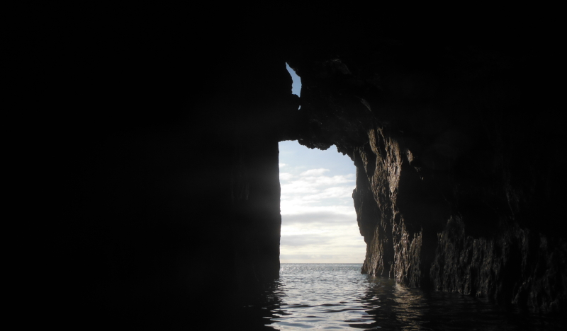 looking out from the cave 