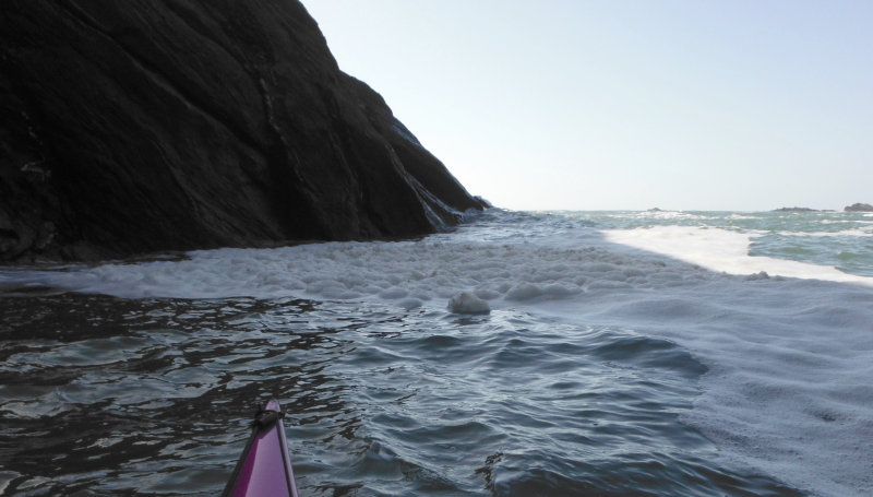 a big mass of foam round the back of Dinas Stack 