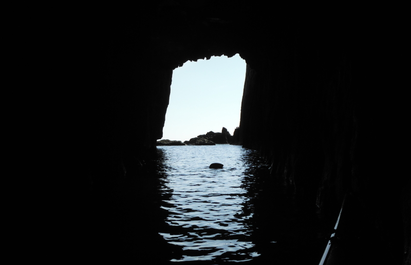 looking out from the inner cave 