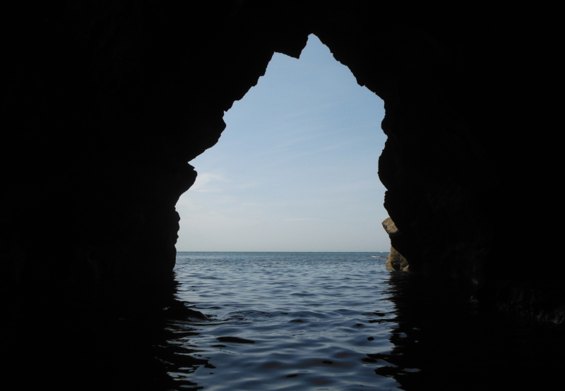 looking out from the cave 