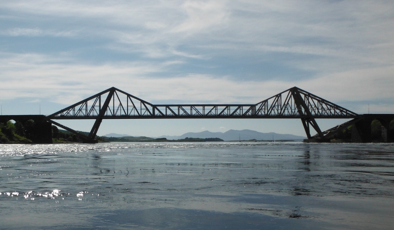  looking through the bridge towards the mountains on Mull 