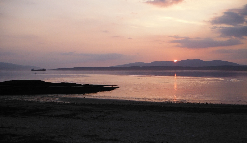  looking out at the sunset from Ganavan 