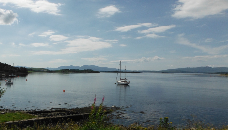  the view out across Loch Etive 