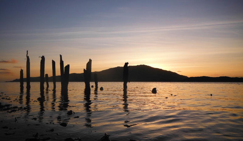  the old pier and the sunset beyond Scarba 