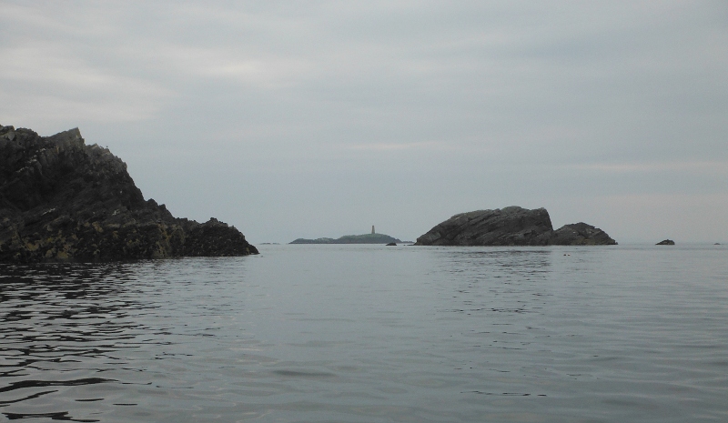  looking past the islands to Rhoscolyn Beacon 