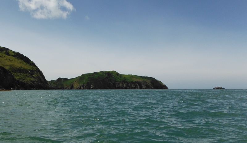  looking back along the coast to Llanlleiana Head and Middle Mouse 