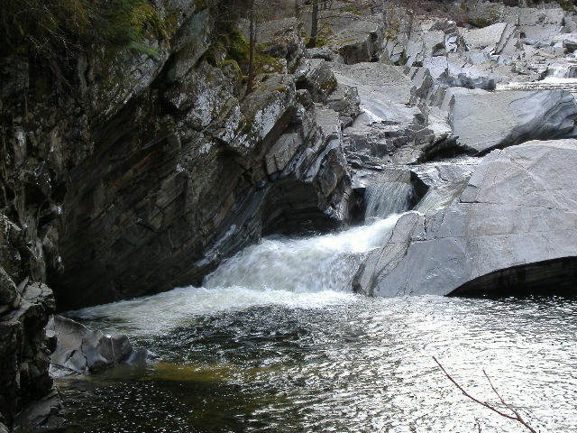 photograph taken looking up river towards the grade 4 rapid